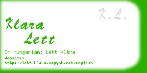 klara lett business card